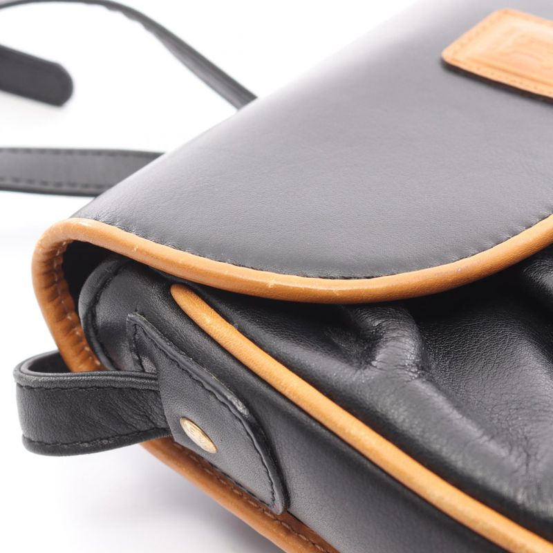 Celine Shoulder Bag Black Leather Macadam B