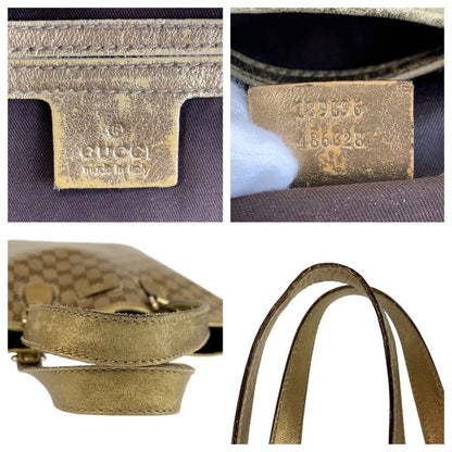 Gucci GG Crystal Beige Gold Leather Tote Shoulder Bag