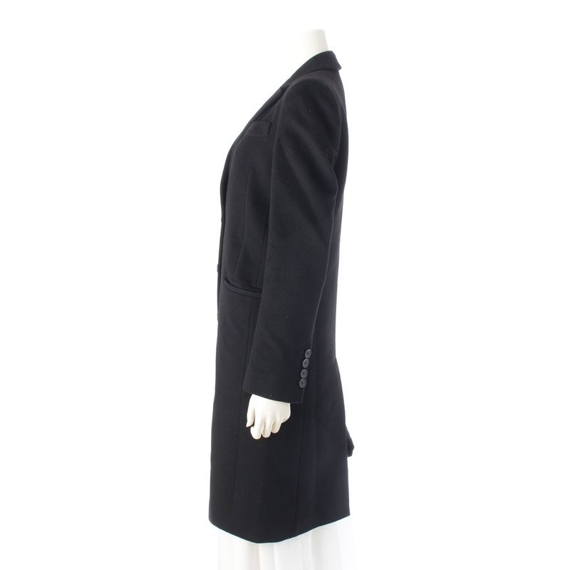 Gucci Wool Long Chester Coat Black 40