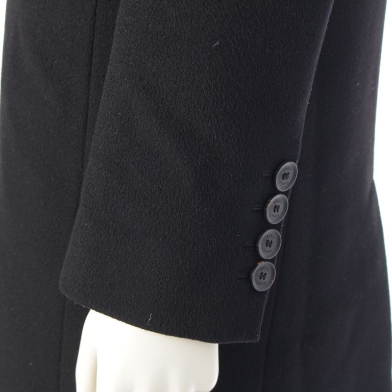 Gucci Wool Long Chester Coat Black 40