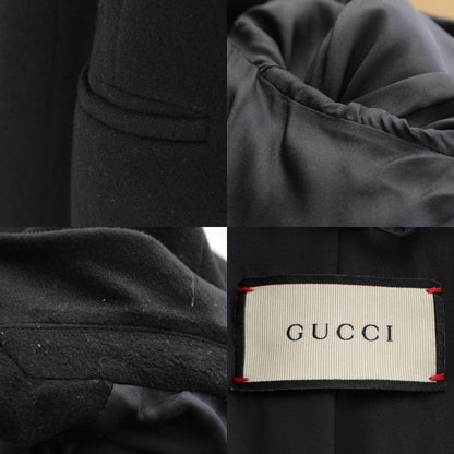 Gucci Wool Long Chester Coat Black 40