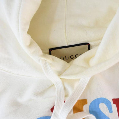 Gucci Hoodie Logo Print L Ivory