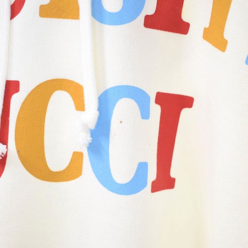 Gucci Hoodie Logo Print L Ivory