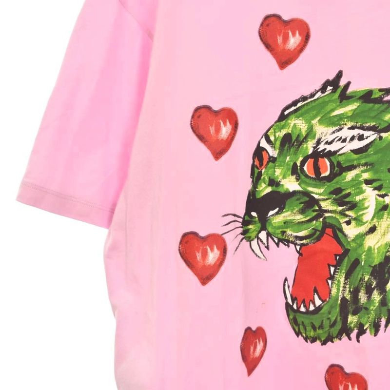 Gucci Taiga Printed T-Shirt Short Sleeve L Pink