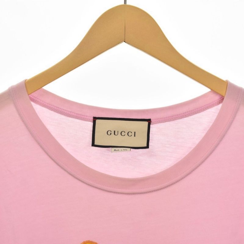 Gucci Frog Print T-Shirt Short Sleeve L Pink