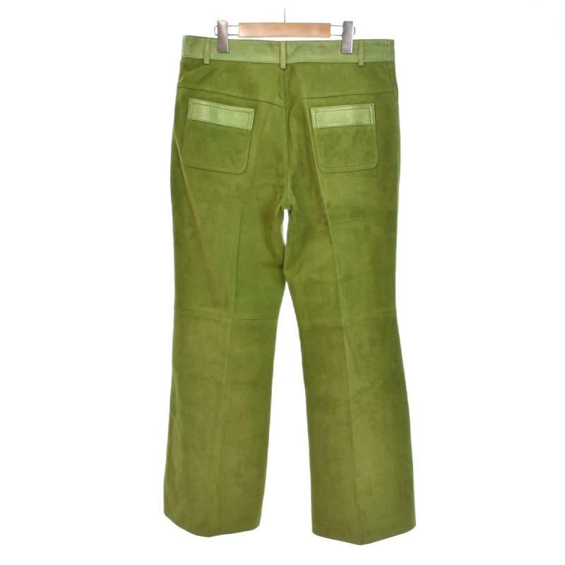 Gucci Suede Leather Pants Slacks 48 Green