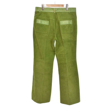 Gucci Suede Leather Pants Slacks 48 Green