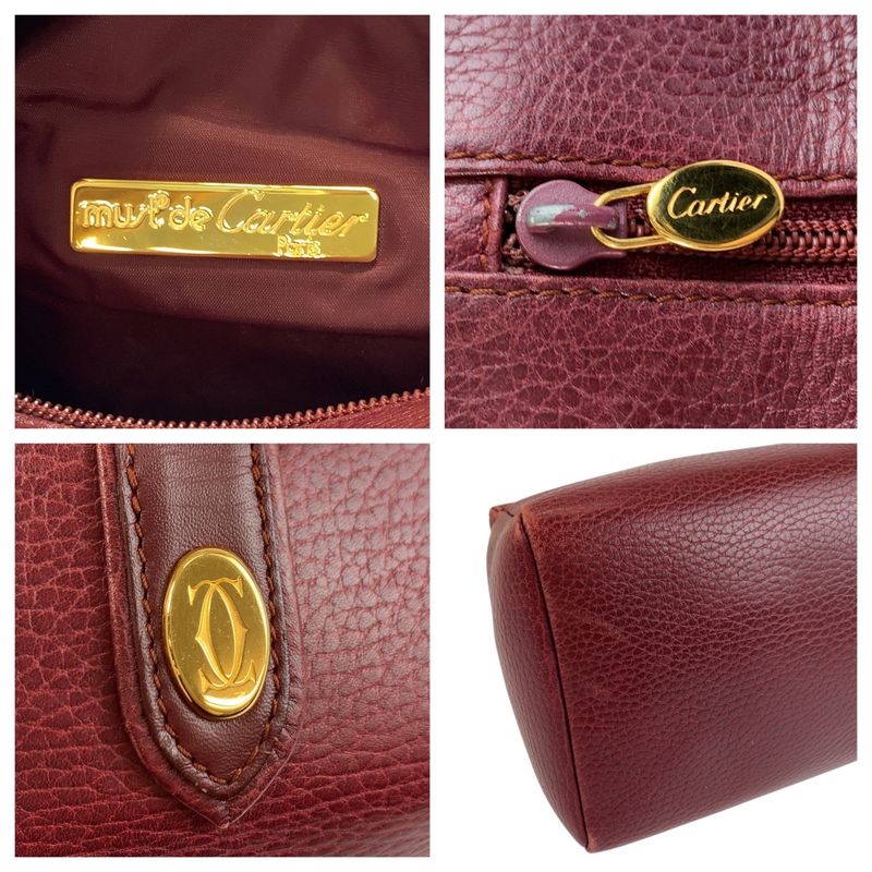 Cartier Mastline Trinity Bold Gold Leather Handbag Pouch