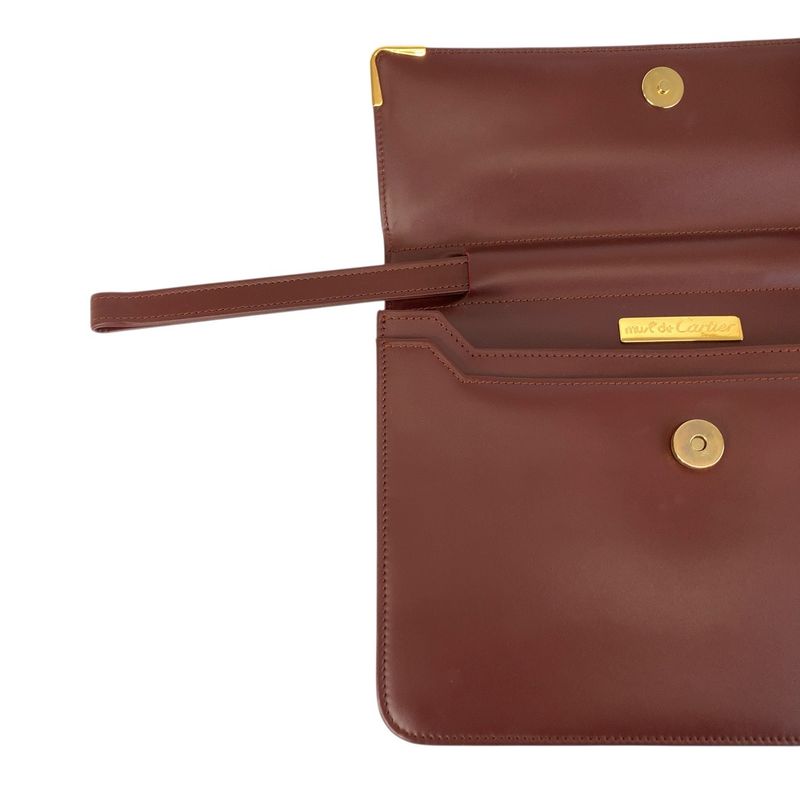 Cartier Vintage Must Line Bold Gold Leather Clutch