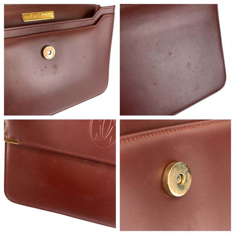 Cartier Vintage Must Line Bold Gold Leather Clutch