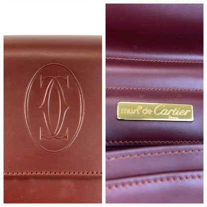 Cartier Vintage Must Line Bold Gold Leather Clutch