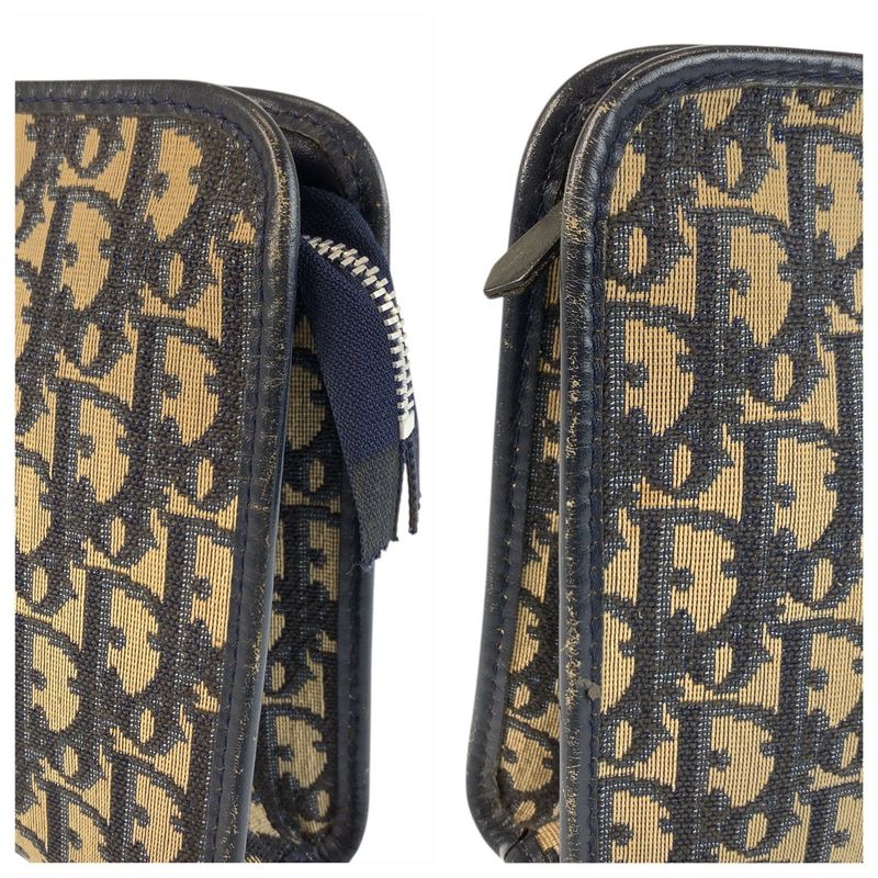 Dior Christian Trotter Navy Canvas Clutch