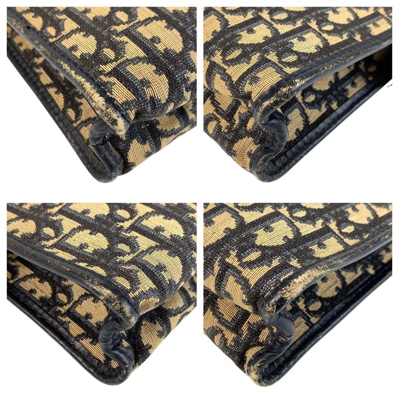 Dior Christian Trotter Navy Canvas Clutch