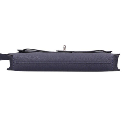 Hermes Kelly Depeche 25 Togo Blue Nuit Clutch 25
