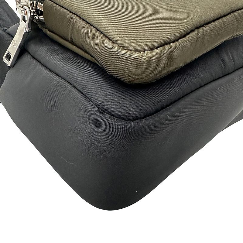 Prada Backpack Nylon Black Khaki