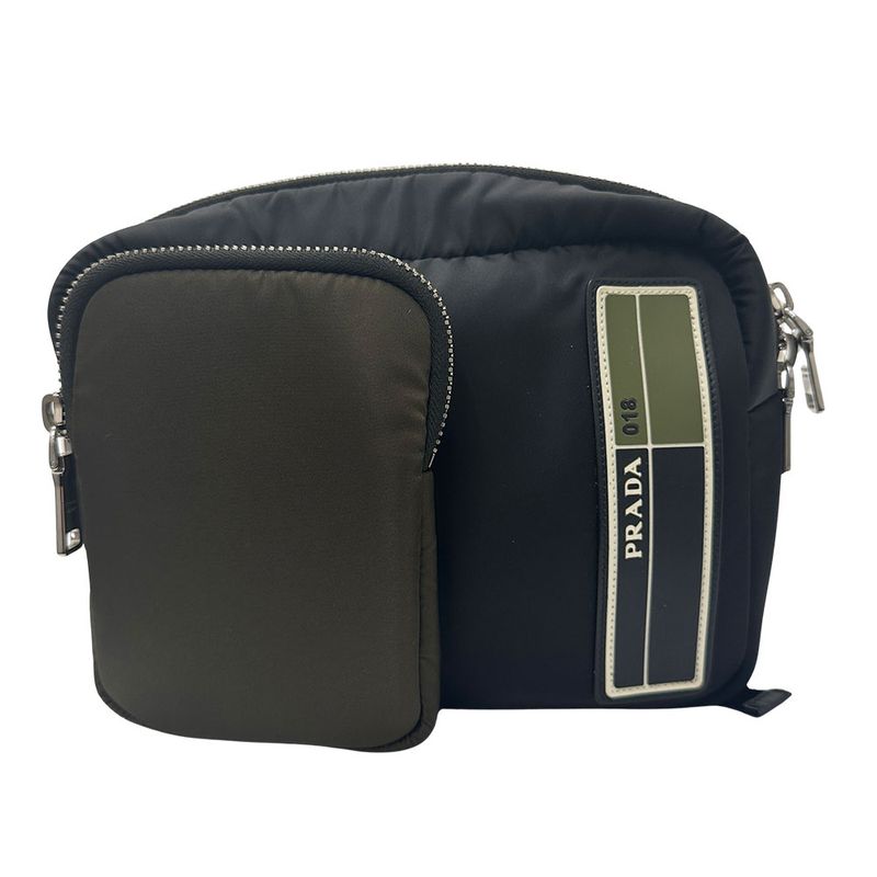 Prada Backpack Nylon Black Khaki