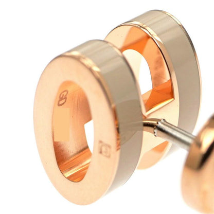 Hermes Earrings Pop Mini Pair Marron Glace Grey Rose Gold