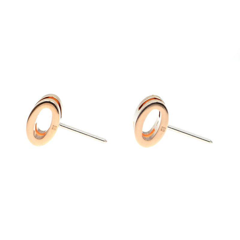 Hermes Earrings Pop Mini Pair Marron Glace Grey Rose Gold