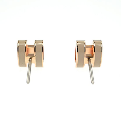 Hermes Earrings Pop Mini Pair Marron Glace Grey Rose Gold