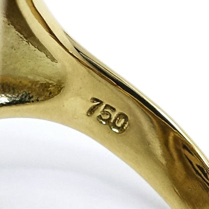Celine 18K Yellow Gold Logo Onyx Design Ring