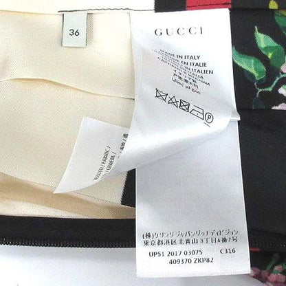 Gucci Flower Print Silk Pleated Long Skirt Multicolor 36