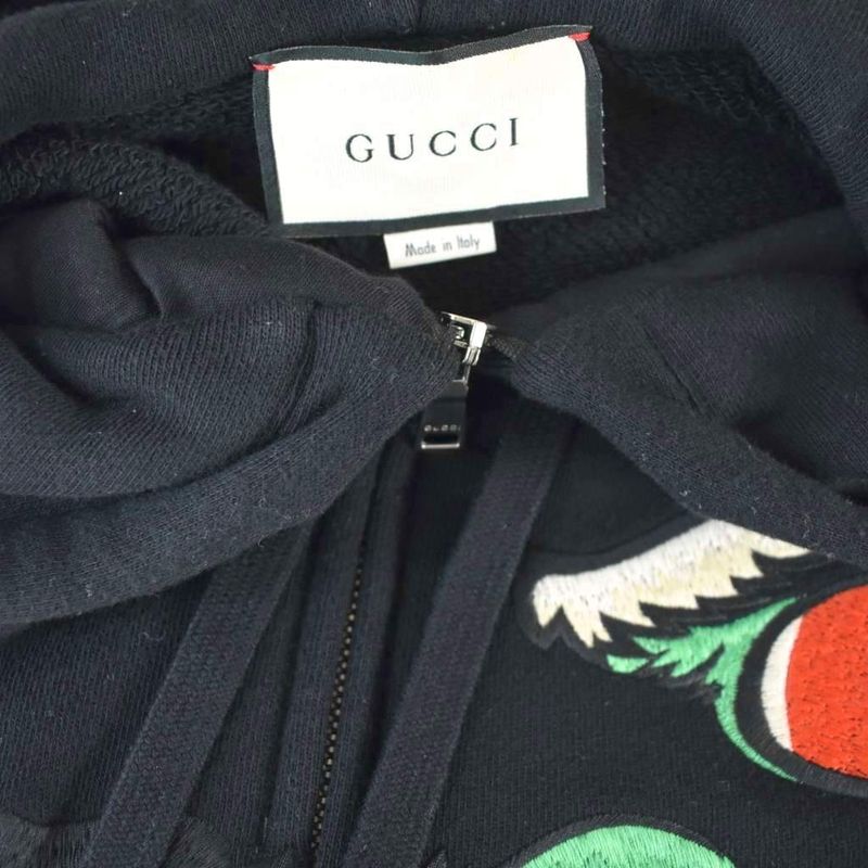 Gucci Runway Collection Panther Front Zip Hoodie S Black