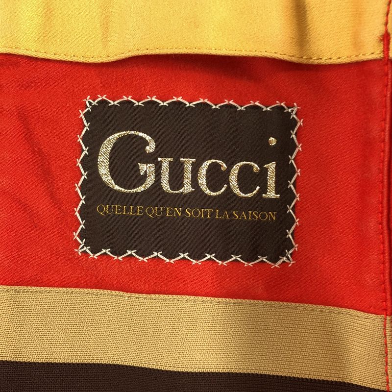 Gucci Cotton Logo Color Block Jacket 48 Orange