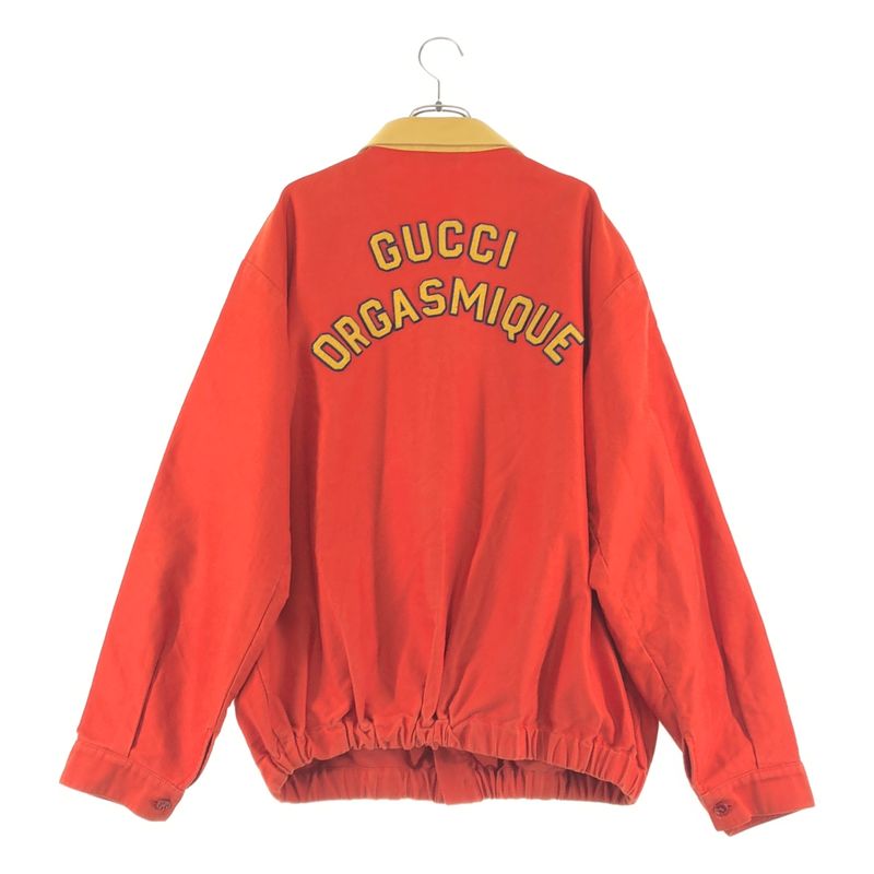 Gucci Cotton Logo Color Block Jacket 48 Orange