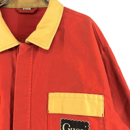 Gucci Cotton Logo Color Block Jacket 48 Orange