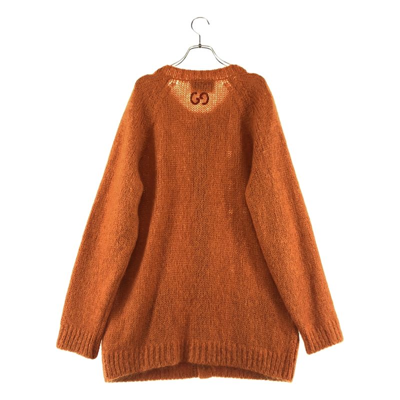Gucci Mohair Wool Cable Knit Cardigan L Orange