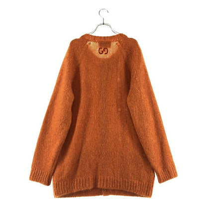 Gucci Mohair Wool Cable Knit Cardigan L Orange