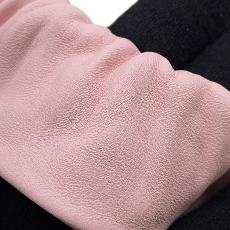 Hermes Scrunchie Claudia Rose Sakura Silver Lambskin Silk Hair