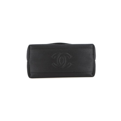 Chanel Handbag Knot Chain Camellia Satin Party Bag Black