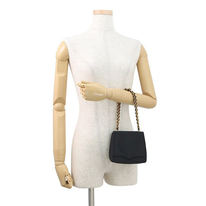 Chanel Handbag Knot Chain Camellia Satin Party Bag Black