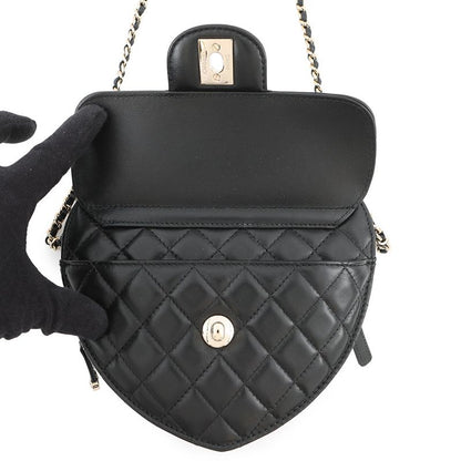 Chanel Chain Shoulder Bag Quilted Heart