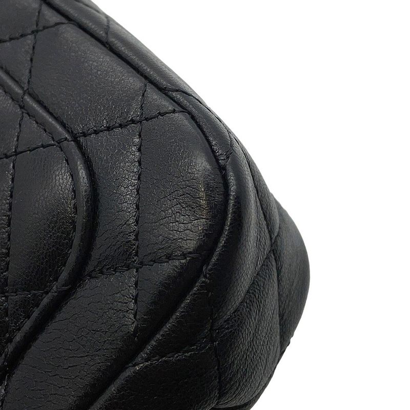 Chanel Chain Shoulder Bag CC Logo Quilted Lambskin Black