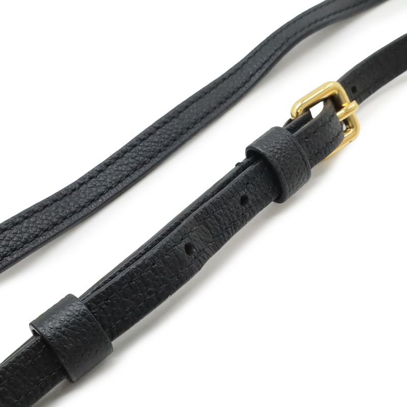 Louis Vuitton Monogram Empreinte Twice Shoulder Bag Pochette Noir Black Gold