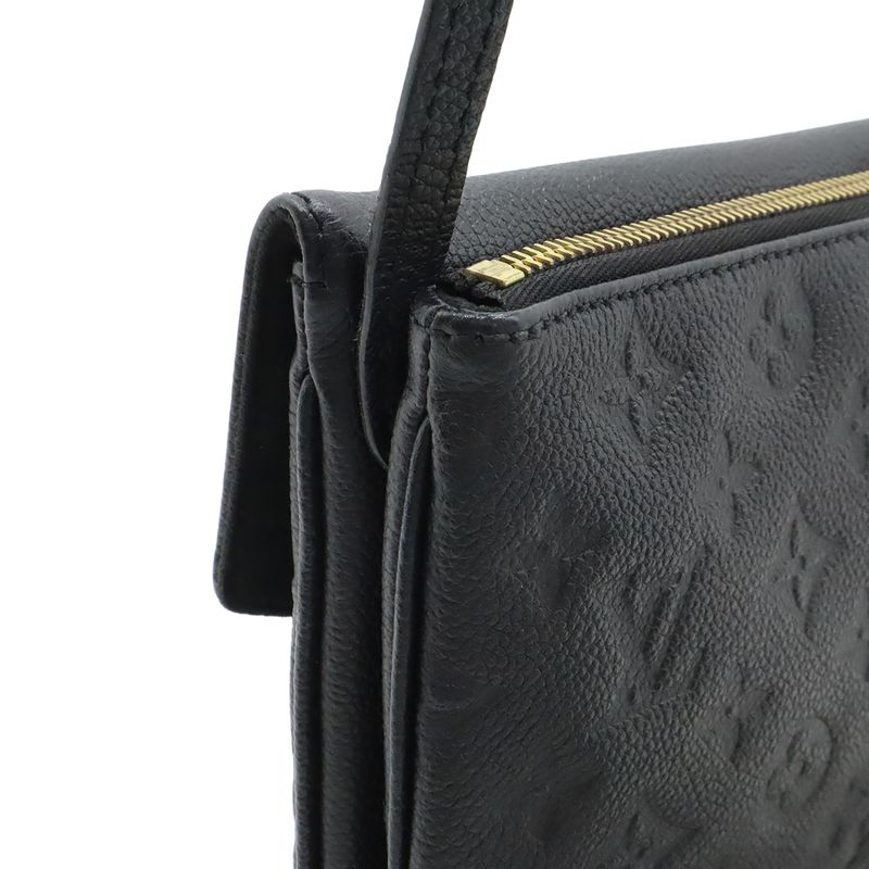 Louis Vuitton Monogram Empreinte Twice Shoulder Bag Pochette Noir Black Gold