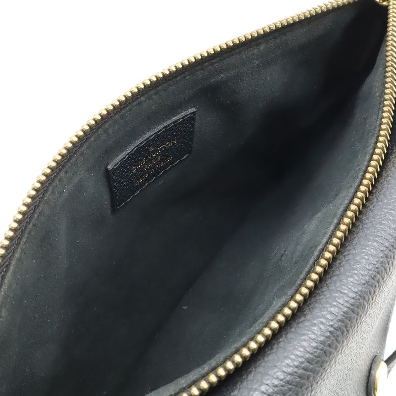 Louis Vuitton Monogram Empreinte Twice Shoulder Bag Pochette Noir Black Gold