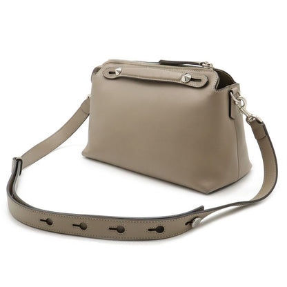 Fendi by the Way 2-Way Shoulder Bag Leather Grey Silver