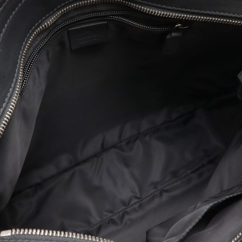 Guccissima Sherry Line Shoulder Bag Rubber Coating Leather Black