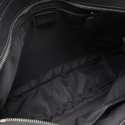 Guccissima Sherry Line Shoulder Bag Rubber Coating Leather Black