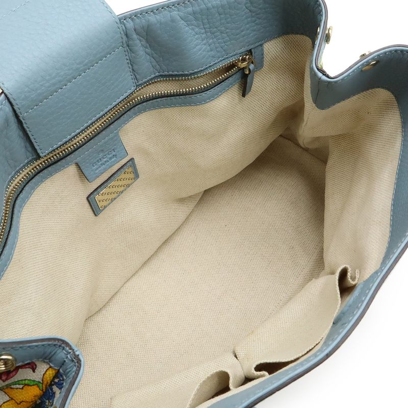 Gucci Flora Tote Shoulder Bag Semi Shoulder Floral Pattern Canvas Leather