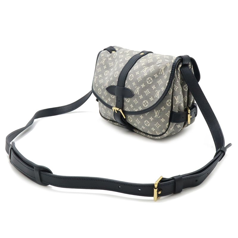 Louis Vuitton Monogram Idyle Saumur PM Shoulder Bag Crossbody Canvas Leather