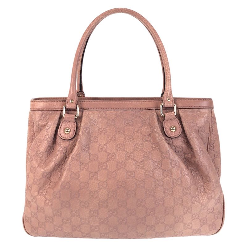Guccissima Ski Pink Beige Gold Leather Tote Shoulder Bag