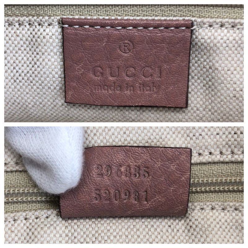 Guccissima Ski Pink Beige Gold Leather Tote Shoulder Bag