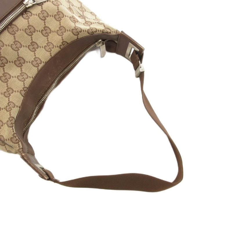 Gucci Shoulder Bag GG Canvas Leather Brown 019 FF