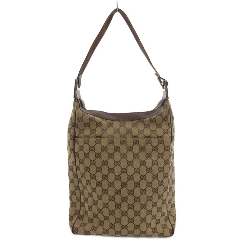 Gucci Shoulder Bag GG Canvas Leather Brown 019 FF