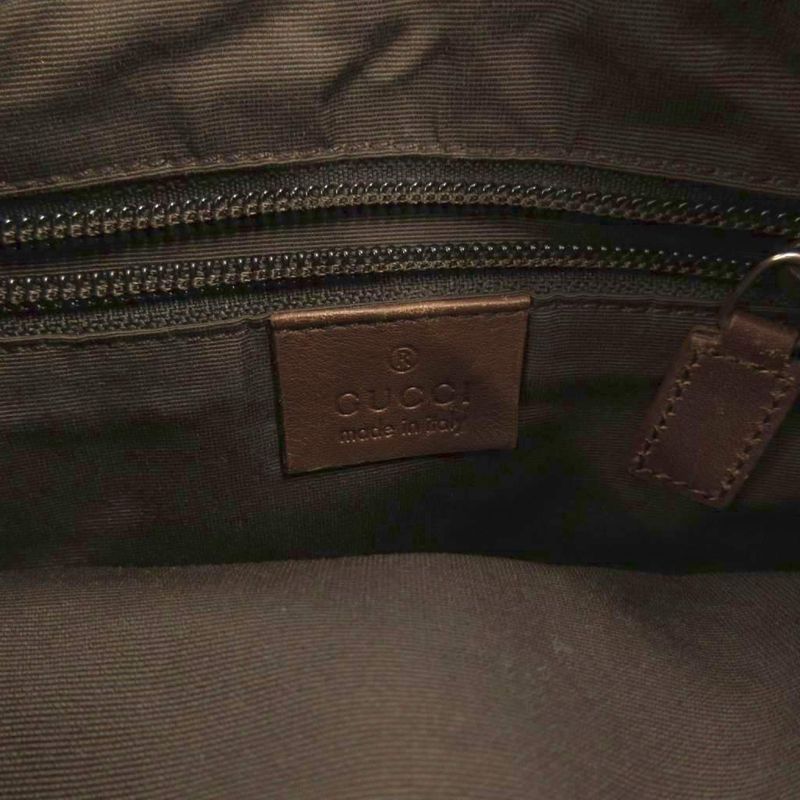 Gucci Shoulder Bag GG Canvas Leather Brown 019 FF