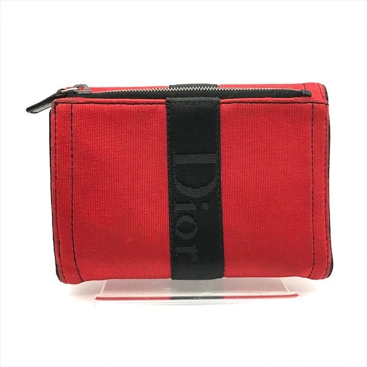 Dior Hardcore Trifold Canvas Leather Compact Wallet